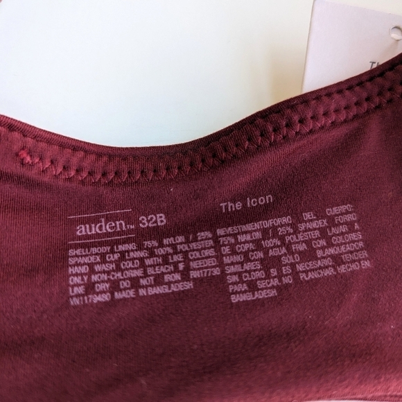 Auden Icon Full Coverage Underwire Convertible Tshirt Bra RacerBack Plum- sz 32B - Picture 7 of 7
